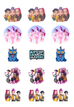 Kpop Demon Hunters Edible Cupcake Icing Toppers