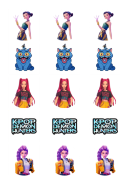 Kpop Demon Hunters Edible 50mm Circle Cupcake Toppers