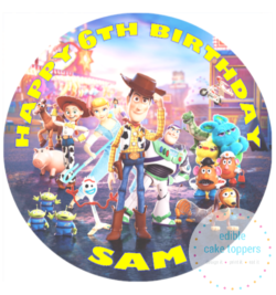 Toy Story 4 Pre Cut 7.5" Round Icing Edible Birthday Cake Topper
