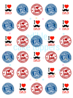 I Love Dad 1.5" Toppers