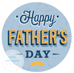 Father's Day Round Icing Cake Topper