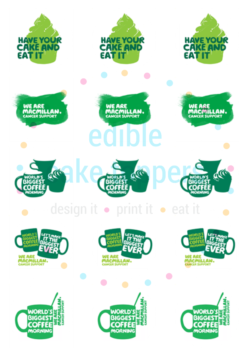 Macmillan Charity 2" Circle Edible Icing Printed Cupcake Toppers