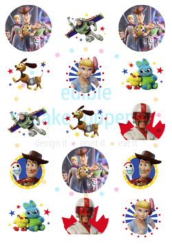 Toy Story 4 Pre Cut 2" Round Edible Icing Cupcake Toppers