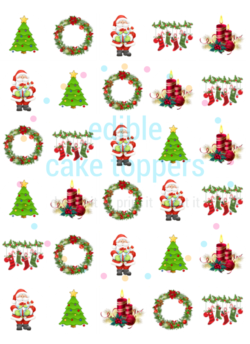 Christmas design #2 Cupcakes 1.5"